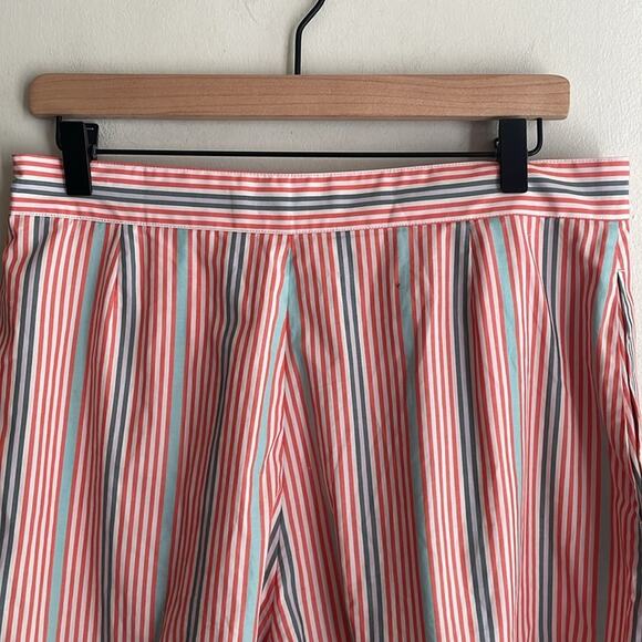 SEE BY CHLOÉ Neo Janis Striped Cotton Poplin Frill Shorts Red Multicolored - Picture 8 of 16